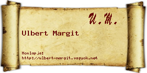 Ulbert Margit névjegykártya